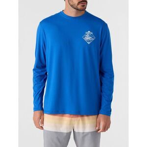 Hang Ten Men's Tidal Long Sleeve Sun Tee UPF 50+ Soft Feel Stretch Blue $42 Sz M